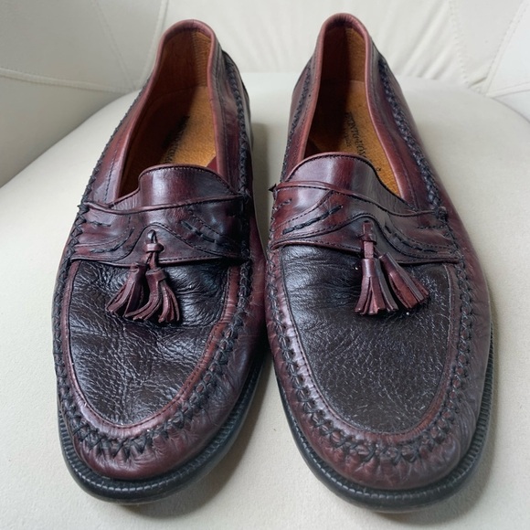 Pronto Uomo Italy Leather Burgundy Loafers Sz. 9 - Picture 1 of 4